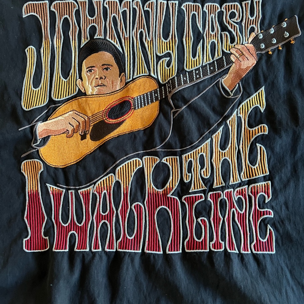 Lansky Bros Johnny Cash embroidered black shirt!